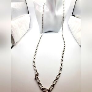 Roget silver tone link chain 🔗  necklace‎ N2507